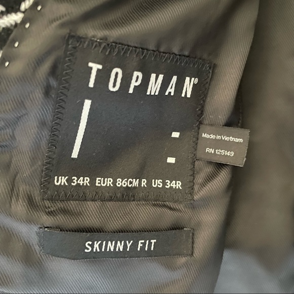 Topman Roe Skinny Fit Houndstooth Suit Jacket - Picture 7 of 16